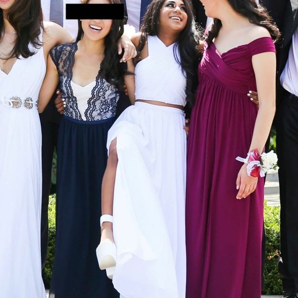 Fame and Partners 2 Piece White Prom/Wedding Dress - Picture 4 of 5